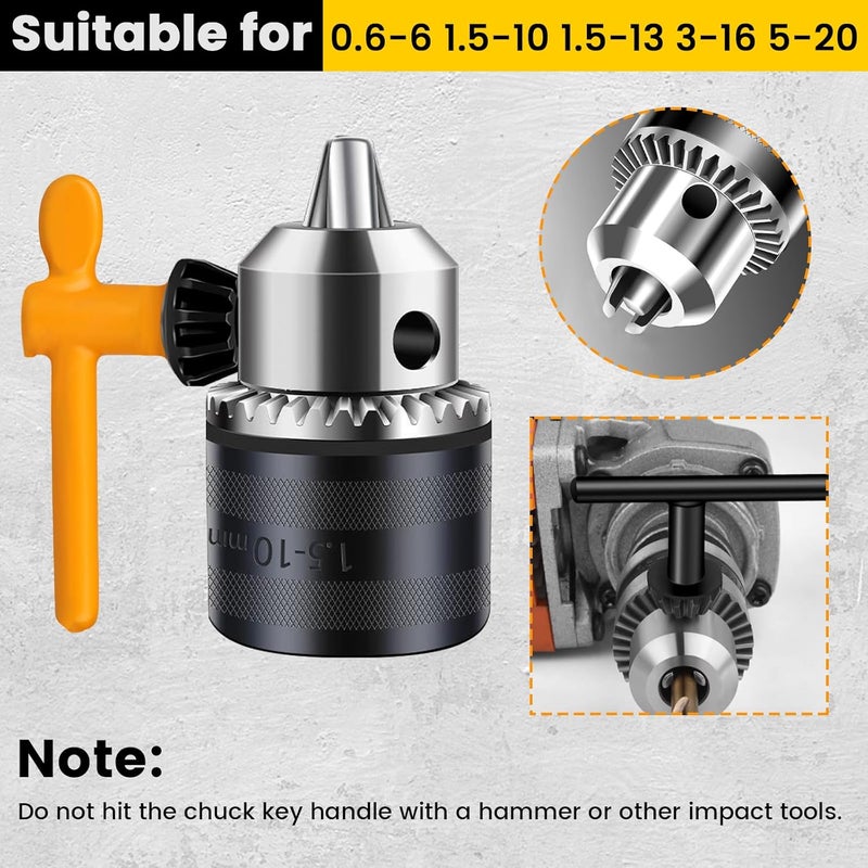 Hakkin 5 Sizes Replacement Drill Chuck Wrench Kit, 6mm, 10mm, 13mm, 16mm, 20mm Chuck Press Key Heavy Duty Carbon Steel Key Universal T Shaped Wrench - Image 3